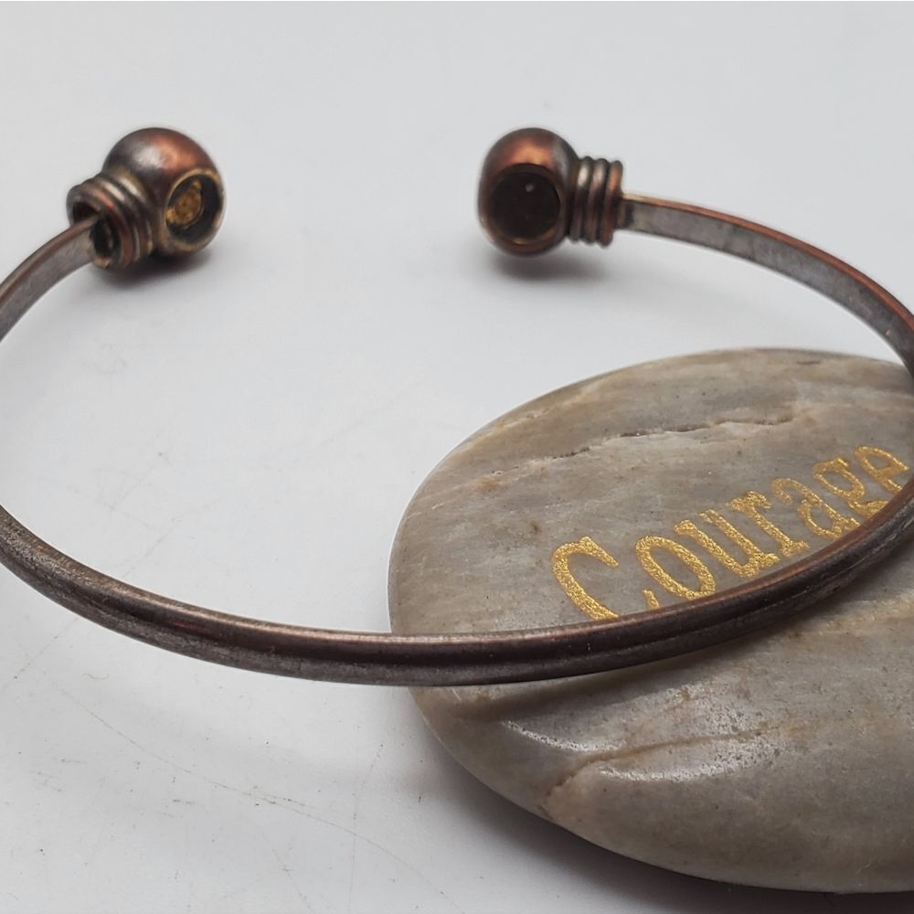 Brass cuff bracelet brutalist jewelry‎